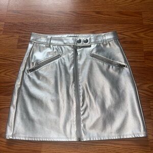 Chic Silver Mini Skirt